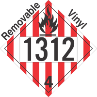 Flammable Solid Class 4.1 UN1312 Removable Vinyl DOT Placard