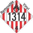 Flammable Solid Class 4.1 UN1314 Removable Vinyl DOT Placard