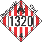 Flammable Solid Class 4.1 UN1320 Removable Vinyl DOT Placard