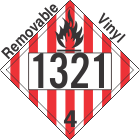 Flammable Solid Class 4.1 UN1321 Removable Vinyl DOT Placard