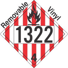 Flammable Solid Class 4.1 UN1322 Removable Vinyl DOT Placard