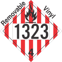 Flammable Solid Class 4.1 UN1323 Removable Vinyl DOT Placard