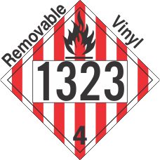 Flammable Solid Class 4.1 UN1323 Removable Vinyl DOT Placard