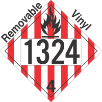 Flammable Solid Class 4.1 UN1324 Removable Vinyl DOT Placard