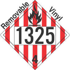 Flammable Solid Class 4.1 UN1325 Removable Vinyl DOT Placard
