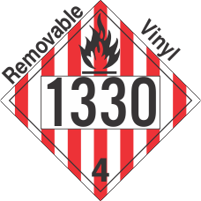 Flammable Solid Class 4.1 UN1330 Removable Vinyl DOT Placard