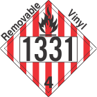 Flammable Solid Class 4.1 UN1331 Removable Vinyl DOT Placard