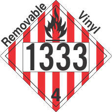 Flammable Solid Class 4.1 UN1333 Removable Vinyl DOT Placard