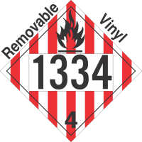 Flammable Solid Class 4.1 UN1334 Removable Vinyl DOT Placard