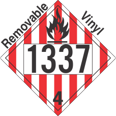 Flammable Solid Class 4.1 UN1337 Removable Vinyl DOT Placard