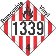 Flammable Solid Class 4.1 UN1339 Removable Vinyl DOT Placard