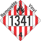Flammable Solid Class 4.1 UN1341 Removable Vinyl DOT Placard