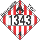 Flammable Solid Class 4.1 UN1343 Removable Vinyl DOT Placard