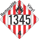 Flammable Solid Class 4.1 UN1345 Removable Vinyl DOT Placard
