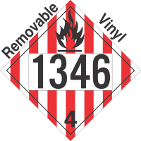 Flammable Solid Class 4.1 UN1346 Removable Vinyl DOT Placard