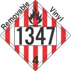 Flammable Solid Class 4.1 UN1347 Removable Vinyl DOT Placard