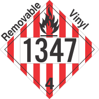 Flammable Solid Class 4.1 UN1347 Removable Vinyl DOT Placard