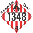 Flammable Solid Class 4.1 UN1348 Removable Vinyl DOT Placard