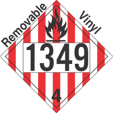 Flammable Solid Class 4.1 UN1349 Removable Vinyl DOT Placard