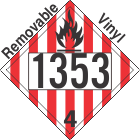 Flammable Solid Class 4.1 UN1353 Removable Vinyl DOT Placard