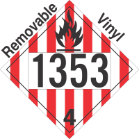 Flammable Solid Class 4.1 UN1353 Removable Vinyl DOT Placard