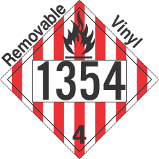 Flammable Solid Class 4.1 UN1354 Removable Vinyl DOT Placard