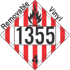 Flammable Solid Class 4.1 UN1355 Removable Vinyl DOT Placard