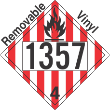 Flammable Solid Class 4.1 UN1357 Removable Vinyl DOT Placard