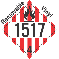 Flammable Solid Class 4.1 UN1517 Removable Vinyl DOT Placard