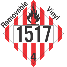 Flammable Solid Class 4.1 UN1517 Removable Vinyl DOT Placard