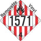 Flammable Solid Class 4.1 UN1571 Removable Vinyl DOT Placard
