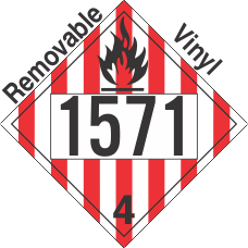 Flammable Solid Class 4.1 UN1571 Removable Vinyl DOT Placard