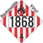 Flammable Solid Class 4.1 UN1868 Removable Vinyl DOT Placard
