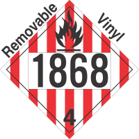 Flammable Solid Class 4.1 UN1868 Removable Vinyl DOT Placard