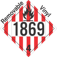 Flammable Solid Class 4.1 UN1869 Removable Vinyl DOT Placard