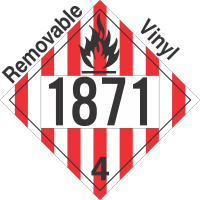 Flammable Solid Class 4.1 UN1871 Removable Vinyl DOT Placard