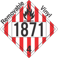 Flammable Solid Class 4.1 UN1871 Removable Vinyl DOT Placard