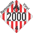 Flammable Solid Class 4.1 UN2000 Removable Vinyl DOT Placard