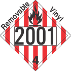 Flammable Solid Class 4.1 UN2001 Removable Vinyl DOT Placard
