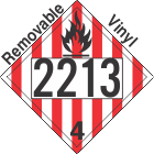Flammable Solid Class 4.1 UN2213 Removable Vinyl DOT Placard