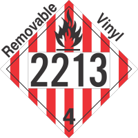 Flammable Solid Class 4.1 UN2213 Removable Vinyl DOT Placard