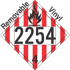 Flammable Solid Class 4.1 UN2254 Removable Vinyl DOT Placard