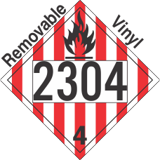 Flammable Solid Class 4.1 UN2304 Removable Vinyl DOT Placard