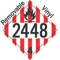 Flammable Solid Class 4.1 UN2448 Removable Vinyl DOT Placard