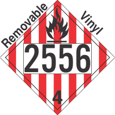 Flammable Solid Class 4.1 UN2556 Removable Vinyl DOT Placard