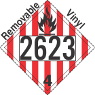 Flammable Solid Class 4.1 UN2623 Removable Vinyl DOT Placard