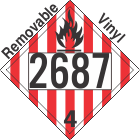 Flammable Solid Class 4.1 UN2687 Removable Vinyl DOT Placard