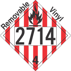 Flammable Solid Class 4.1 UN2714 Removable Vinyl DOT Placard