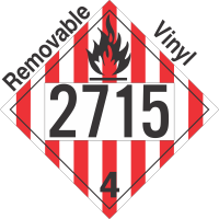 Flammable Solid Class 4.1 UN2715 Removable Vinyl DOT Placard