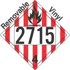 Flammable Solid Class 4.1 UN2715 Removable Vinyl DOT Placard